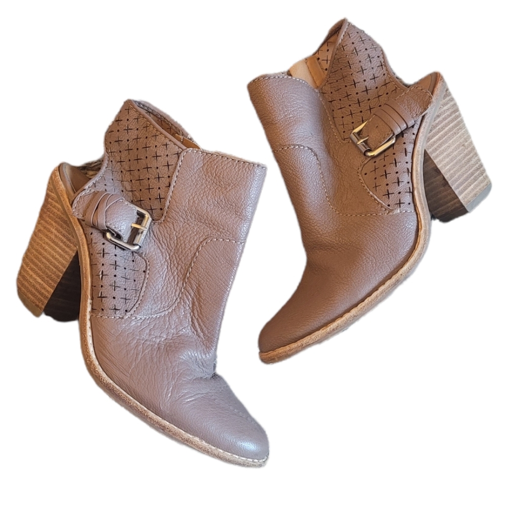 Dolce Vita Taupe Brown Calin Open Back Ankle Booties 6